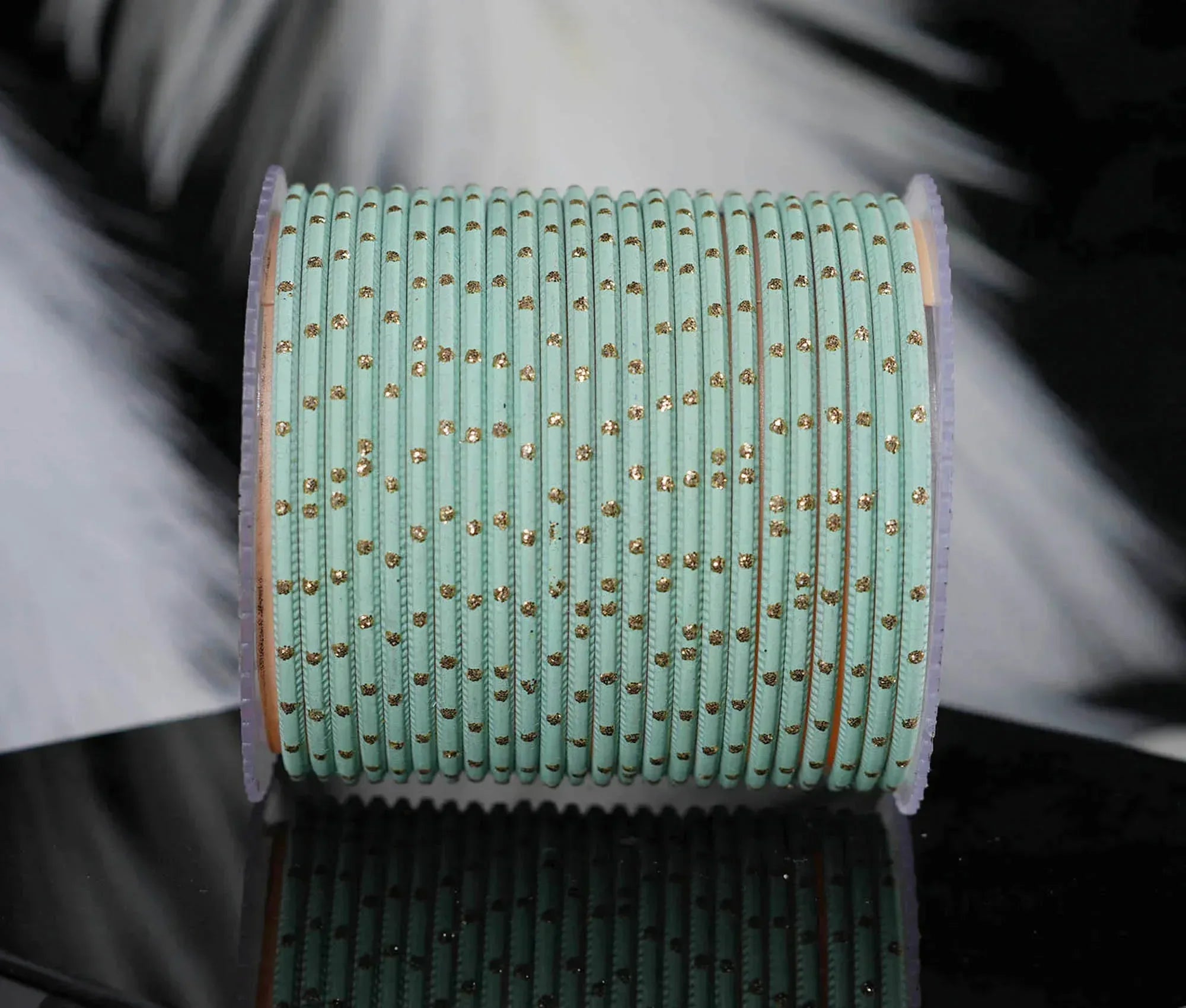 Pista Dot Design Matte Finish Metal Bangle for Women & Girls (Pack of 24) - The Golden Cascade